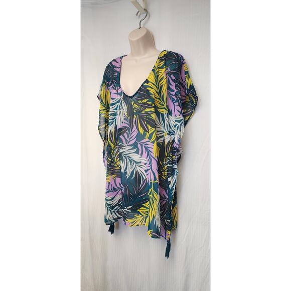 Palisades Beach Club Women's V-Neck Sheer Chiffon Swimsuit Covered Size XS-SM - Picture 7 of 11